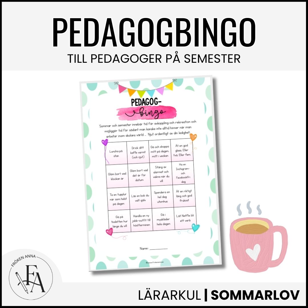 Pedagogbingo | Sommarkul för lärare & pedagoger