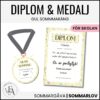 Diplom och medalj till skolavslutningen | Gul sommaräng