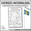 Målarbild med Sverigesymboler | Sveriges nationaldag