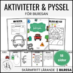 Pyssel- och aktivitetshäfte till bilresan och bilälskande barn