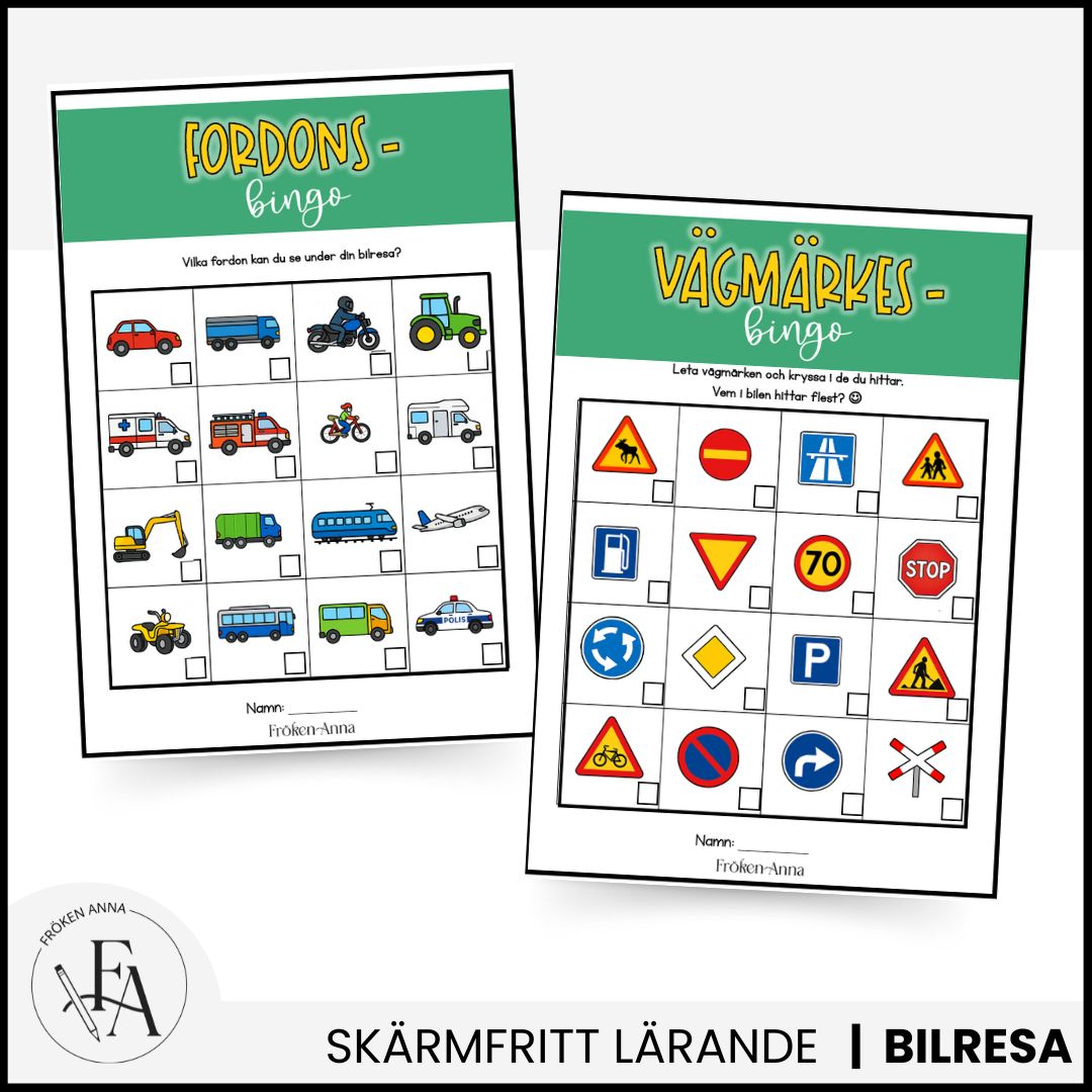 Bilbingo - Leta vägmärken och fordon