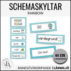 Stilrena, redigerbara schemaskyltar | Rainbow blue