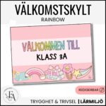 Redigerbar välkomstskylt | Rainbow