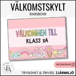 Redigerbar välkomstskylt | Rainbow