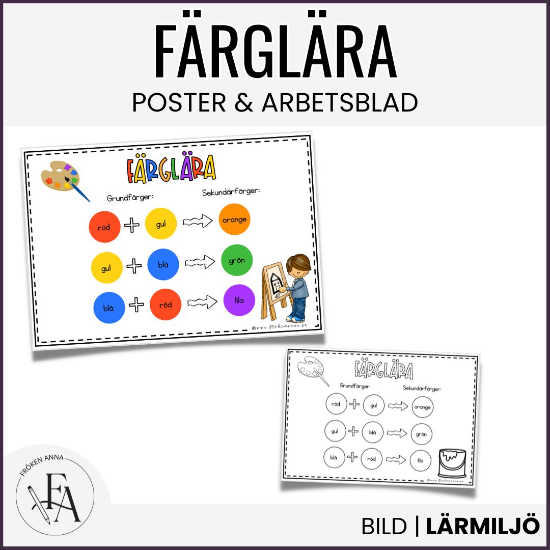 Färglära | Poster & arbetsblad