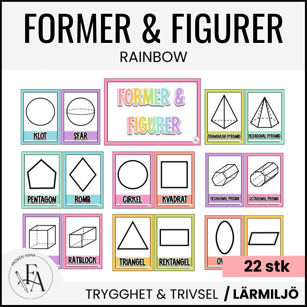 Posters - Geometriska former och figurer 2D & 3D | Rainbow