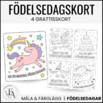 Födelsedagskort att färglägga