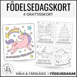Födelsedagskort att färglägga