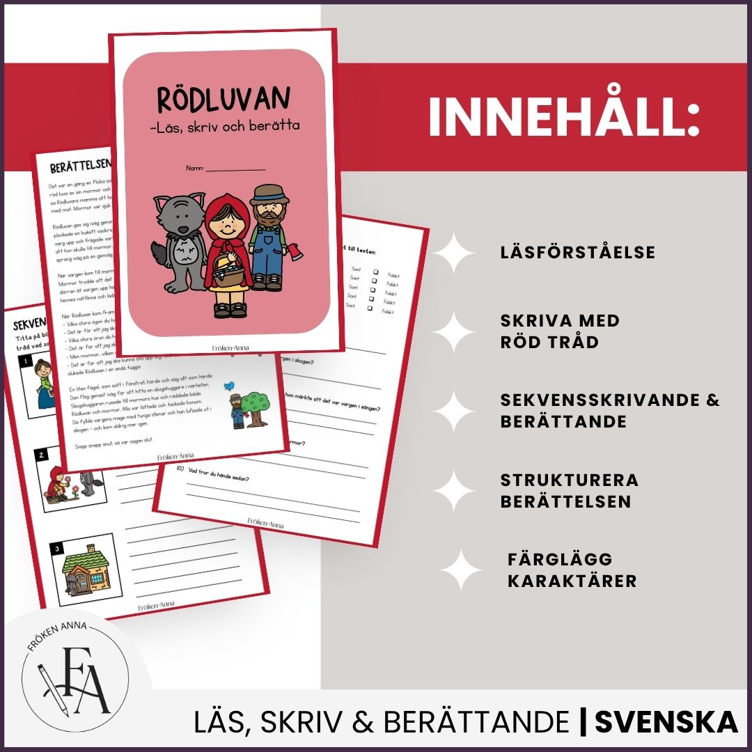 Rödluvan | Arbetshäfte: Läs, skriv och berätta