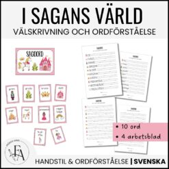 Skriv och lär: SAGOORD (Ordkunskap, handstil, memory)
