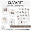 Sagorkort: I Pirater och sjörövare | 32 kort, berättelseplan & skrivblad