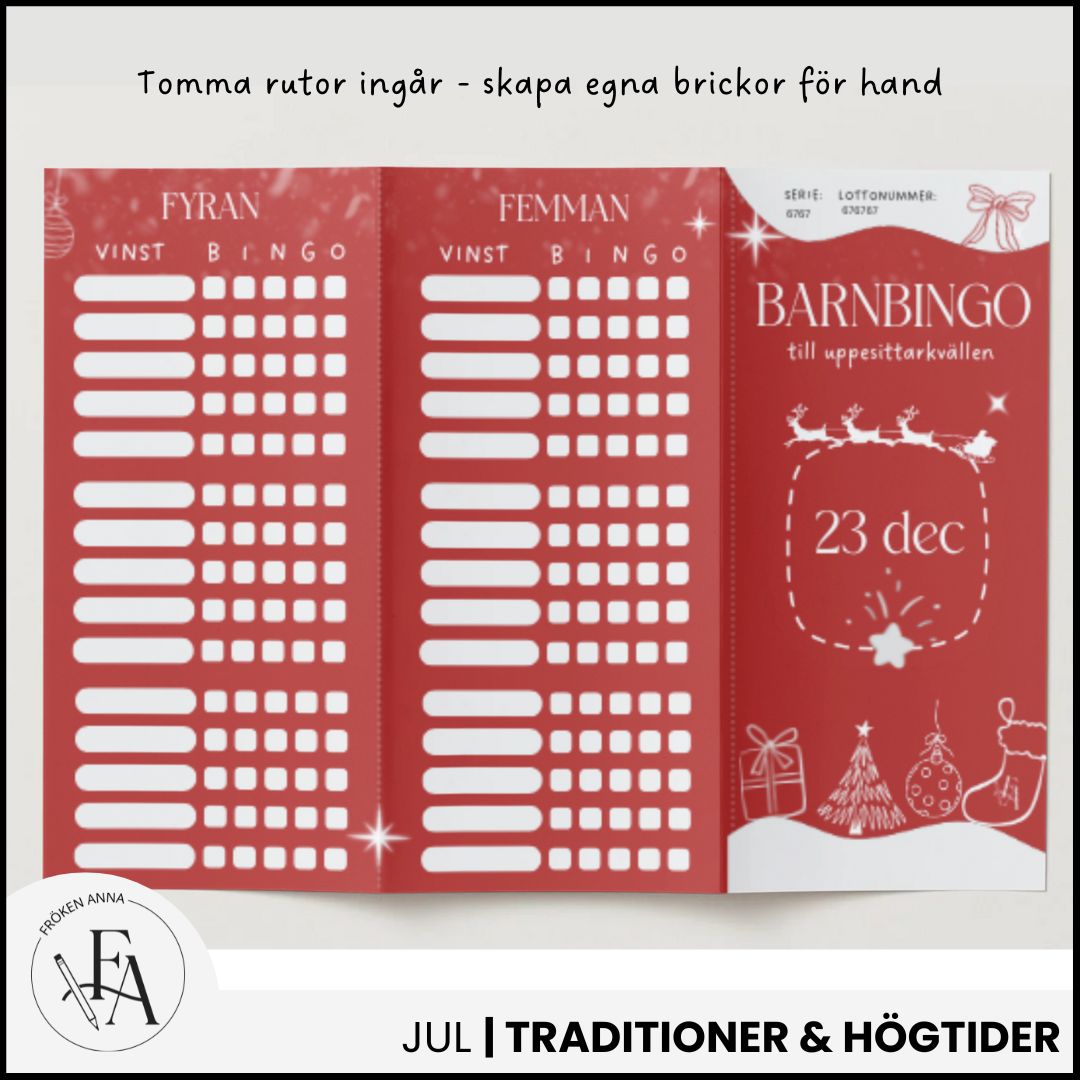 Barnens Bingolotter till uppesittarkvällen