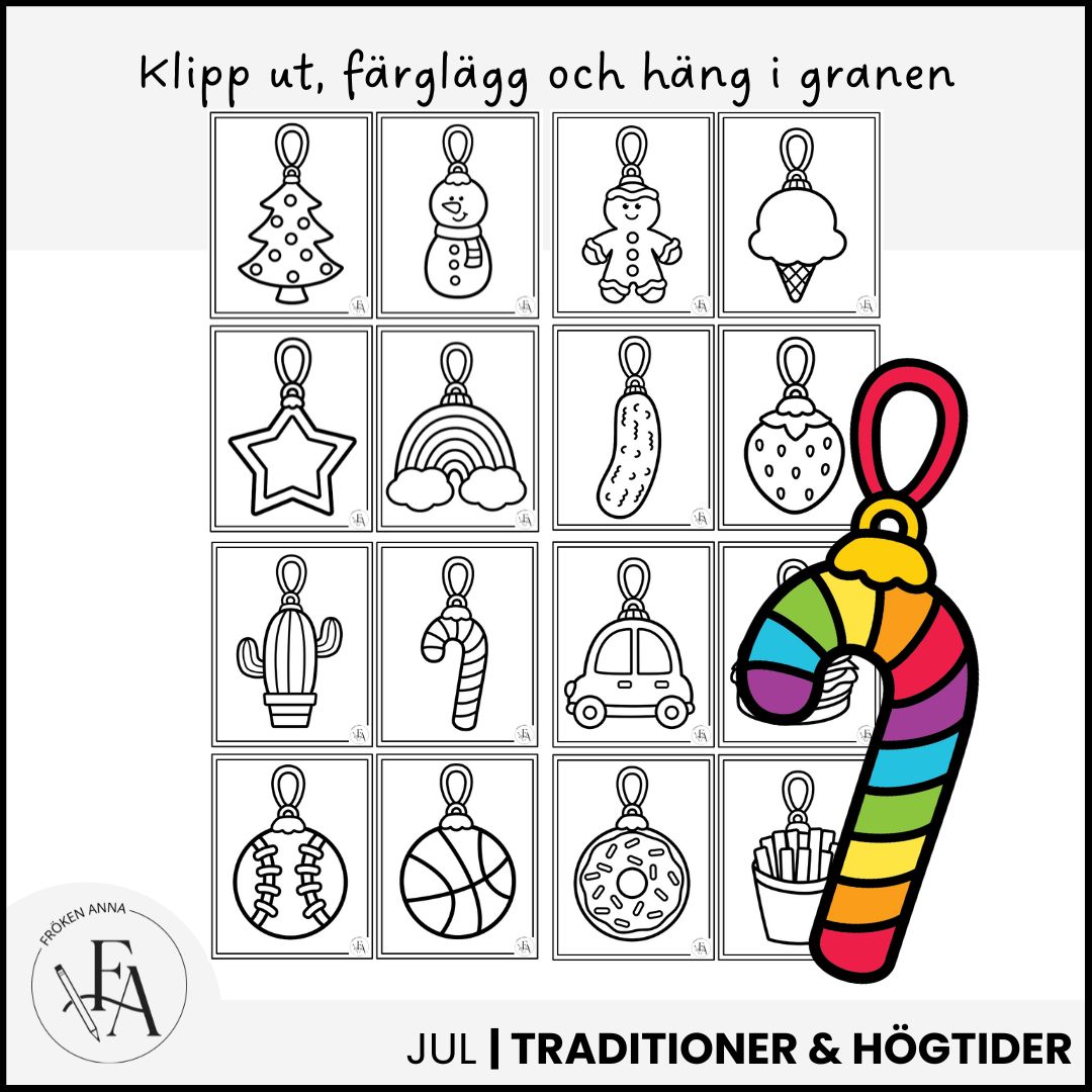 Julgranshängen – Pyssel med 16 motiv