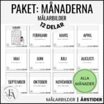 Paket: Målarbilder alla månader | Växande paket