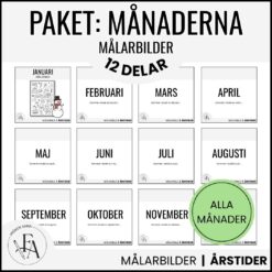 Paket: Målarbilder alla månader | Växande paket