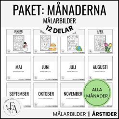 Paket: Målarbilder alla månader | Växande paket