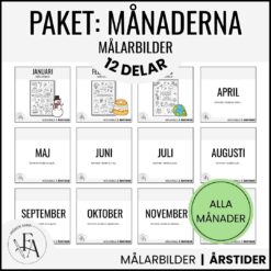 Paket: Målarbilder alla månader | Växande paket