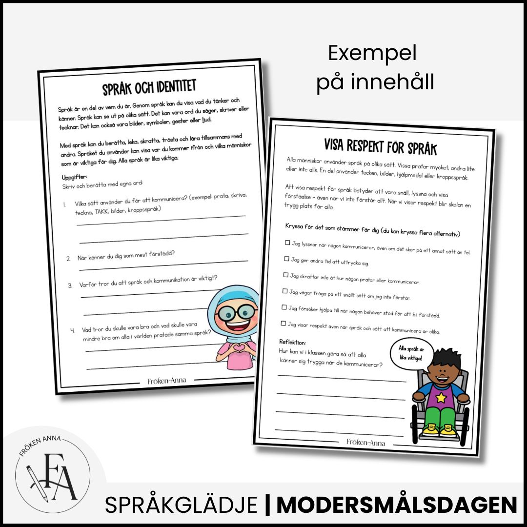 Modersmålsdagen 21/2 | Arbetshäfte - lite svårare