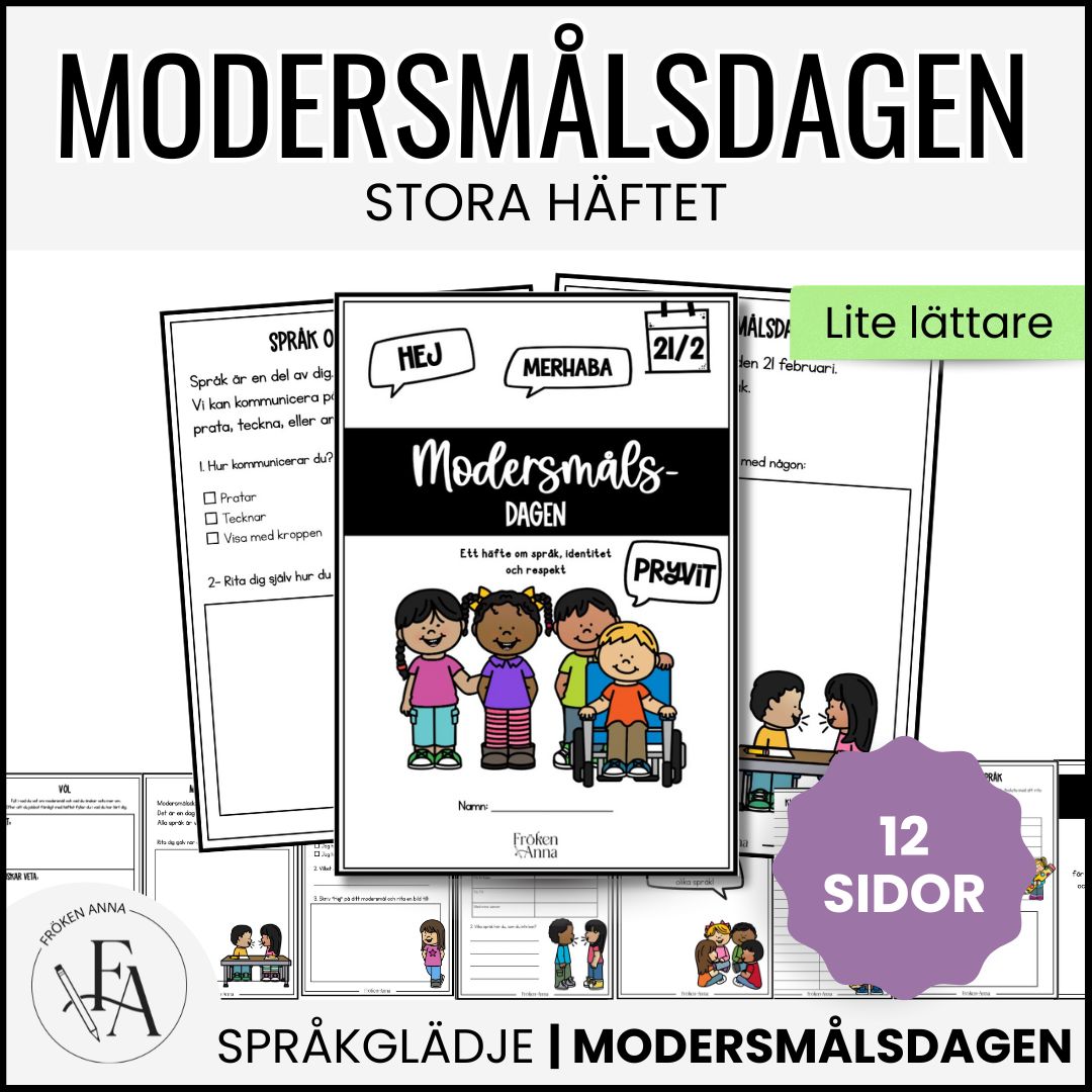 Modersmålsdagen 21/2 | Arbetshäfte - lite lättare